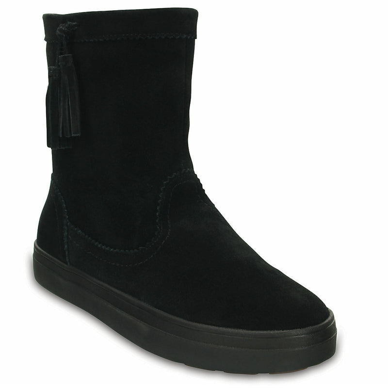 Load image into Gallery viewer, Crocs LodgePoint Womens Suede Leather Pull On Boots Shoes Ugg - Black-3

