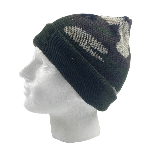 Camo Beanie Hat Winter Ski Army Military Fishing - Army Green Camouflage-2