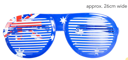 Jumbo Party Costume Glasses  - Australian Flag Design - Wayfarer Oversized 26cm Wide-1