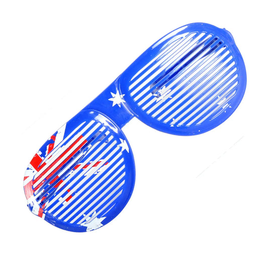 Jumbo Party Costume Glasses  - Australian Flag Design - Wayfarer Oversized 26cm Wide-0