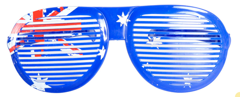 Load image into Gallery viewer, Jumbo Party Costume Glasses  - Australian Flag Design - Wayfarer Oversized 26cm Wide-2
