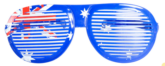 Jumbo Party Costume Glasses  - Australian Flag Design - Wayfarer Oversized 26cm Wide-2