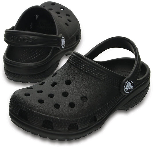 Crocs Kids Classic Childrens Clog Summer Slip On Shoes - Black-1