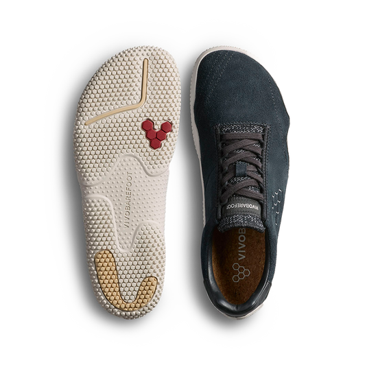 Vivobarefoot Motus Studio Sneaker Leather Womens Obsidian/White-1