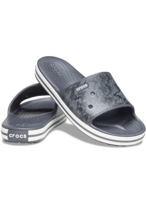 Crocs Crocband III Cardio Wave Slide Thongs Flip Flops Relaxed Fit - Graphite/Black-0