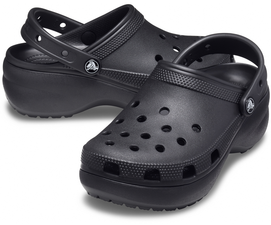 Crocs Womens Classic Platform Clog Sandals - Black-0