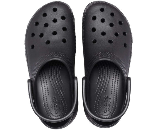 Crocs Womens Classic Platform Clog Sandals - Black-3