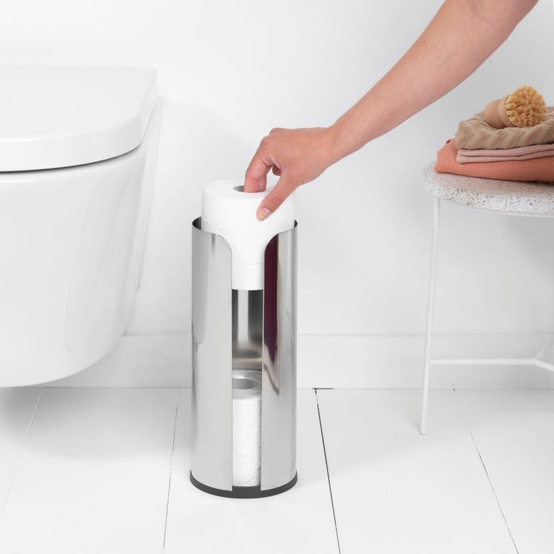 Load image into Gallery viewer, Brabantia Toilet Roll Dispenser Bath Accessories Holder in Brilliant Steel-4
