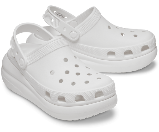 Crocs Classic Crush Platform Clogs Sandals - White-3