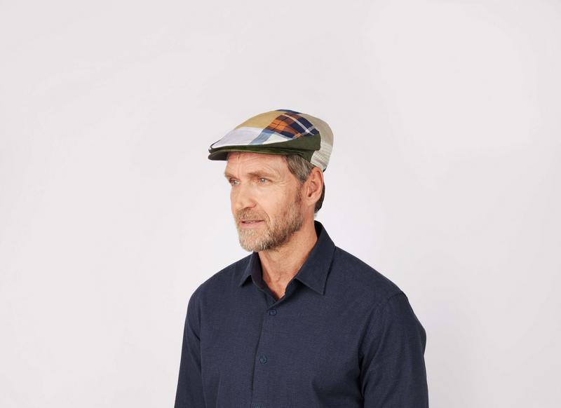 Load image into Gallery viewer, Hanna Hats Patch 100% Linen Flat Vintage Cap in Multicolour-3
