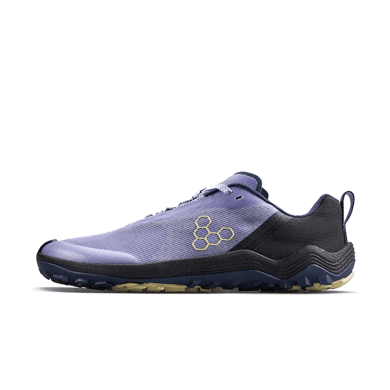 Load image into Gallery viewer, Vivobarefoot Primus Trail Flow Womens Sweet Lavender side view of lightweight trail running shoes
