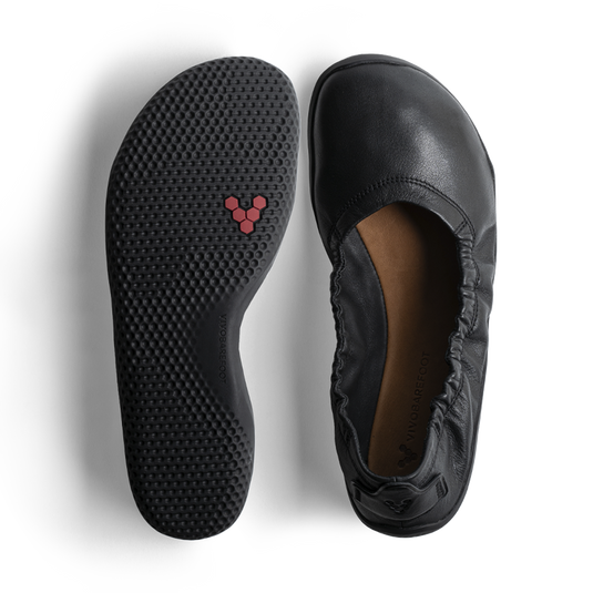Vivobarefoot Primus Asana Yin Ballerina Leather Womens Obsidian-1