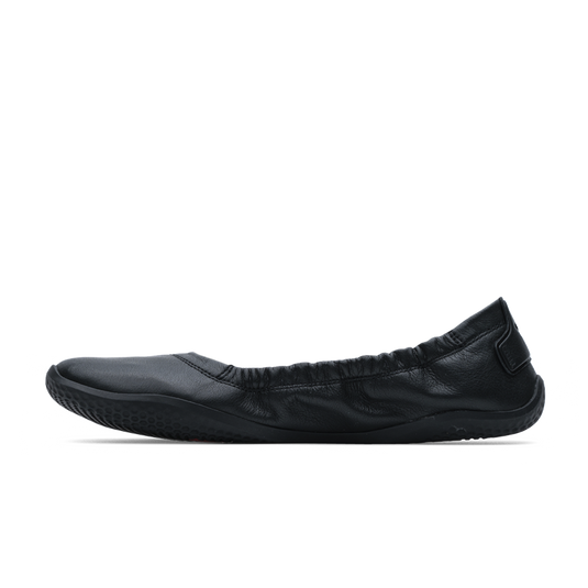 Vivobarefoot Primus Asana Yin Ballerina Leather Womens Obsidian-2