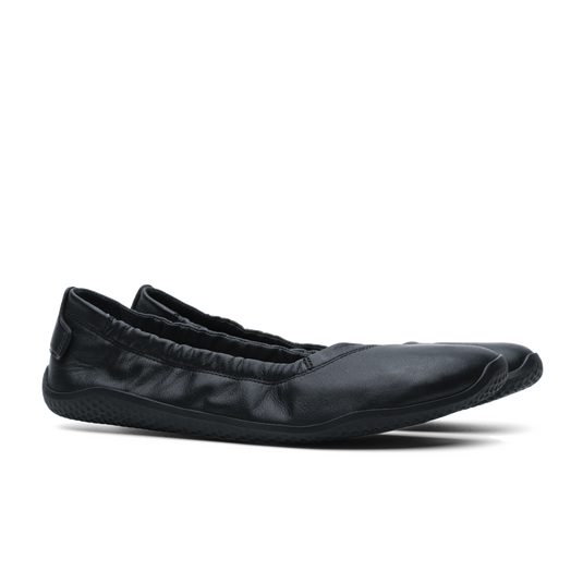 Vivobarefoot Primus Asana Yin Ballerina Leather Womens Obsidian-3