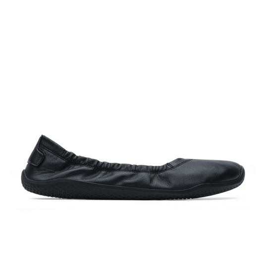 Vivobarefoot Primus Asana Yin Ballerina Leather Womens Obsidian-0