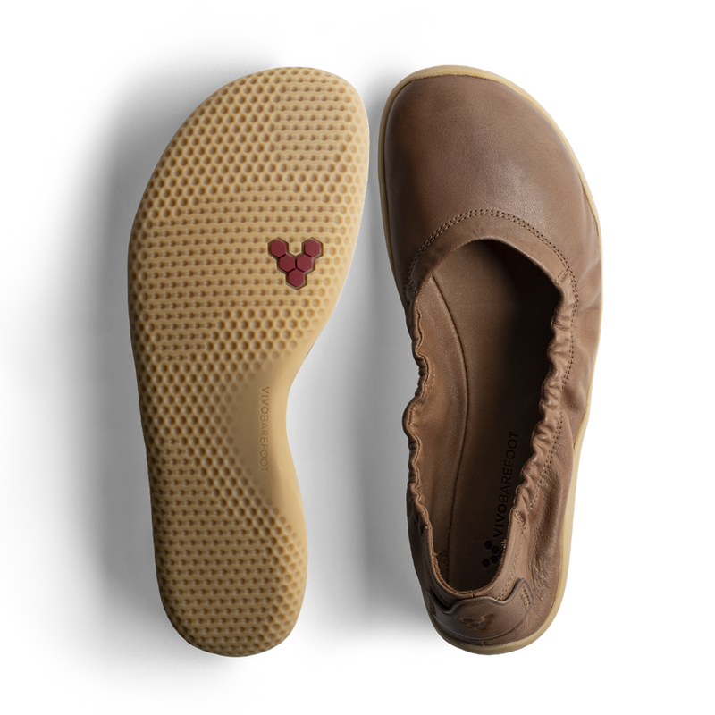 Load image into Gallery viewer, Vivobarefoot Primus Asana Yin Ballerina Leather Womens Tan-1
