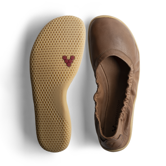 Vivobarefoot Primus Asana Yin Ballerina Leather Womens Tan-1