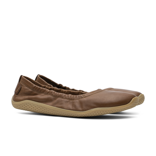 Vivobarefoot Primus Asana Yin Ballerina Leather Womens Tan-3