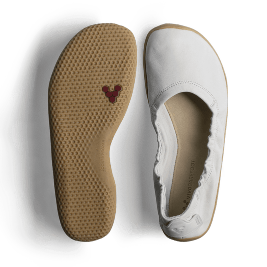 Vivobarefoot Primus Asana Yin Ballerina Leather Womens Limestone-1