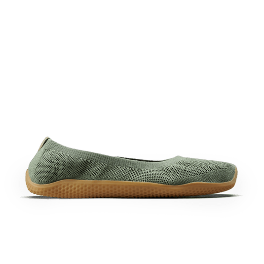 Vivobarefoot Asana Yin Ballerina Knit Women's Barefoot Pump – Dusty Green