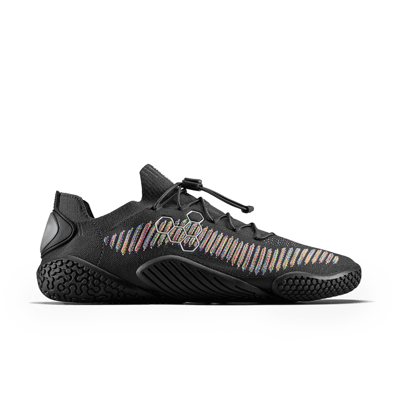 Load image into Gallery viewer, Vivobarefoot Motus Flex Womens Obsidian/Space Dye side view with flexible design and lightweight construction.
