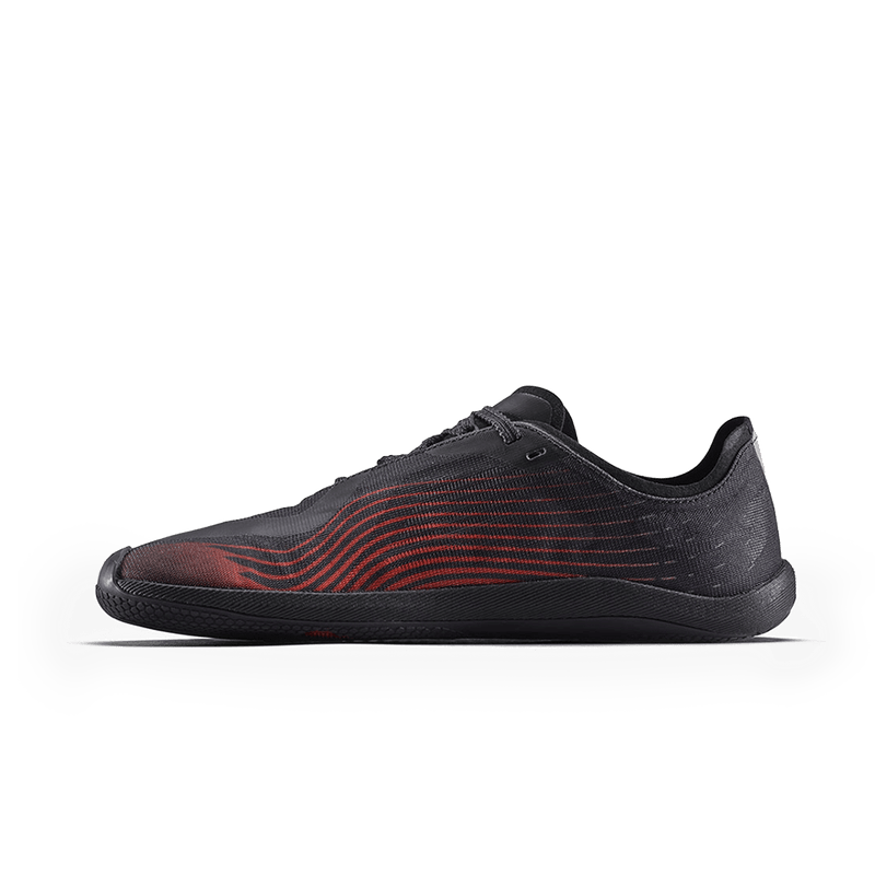 Load image into Gallery viewer, Vivobarefoot Primus Flow Women's Barefoot Running Shoe – Obsidian/Cherry Tomato
