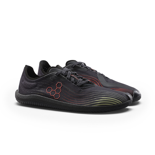 Vivobarefoot Primus Flow Womens Obsidian/Cherry Tomato-3