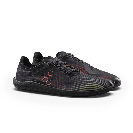Vivobarefoot Primus Flow Women's Barefoot Running Shoe – Obsidian/Cherry Tomato