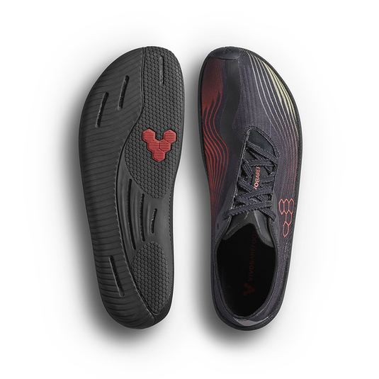 Vivobarefoot Primus Flow Womens Obsidian/Cherry Tomato-1