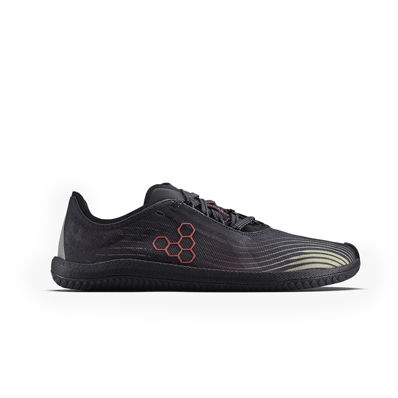 Load image into Gallery viewer, Vivobarefoot Primus Flow Women's Barefoot Running Shoe – Obsidian/Cherry Tomato
