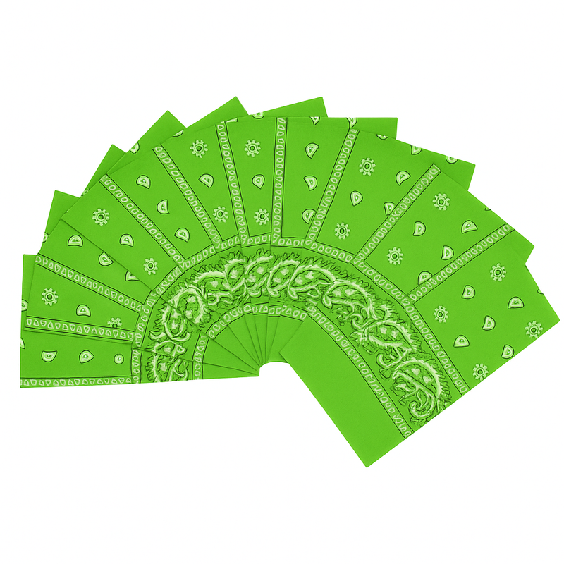 Load image into Gallery viewer, 20x BANDANA Paisley 100% COTTON Head Wrap Durag Bandanna Scarf Mask BULK - Light Green-1
