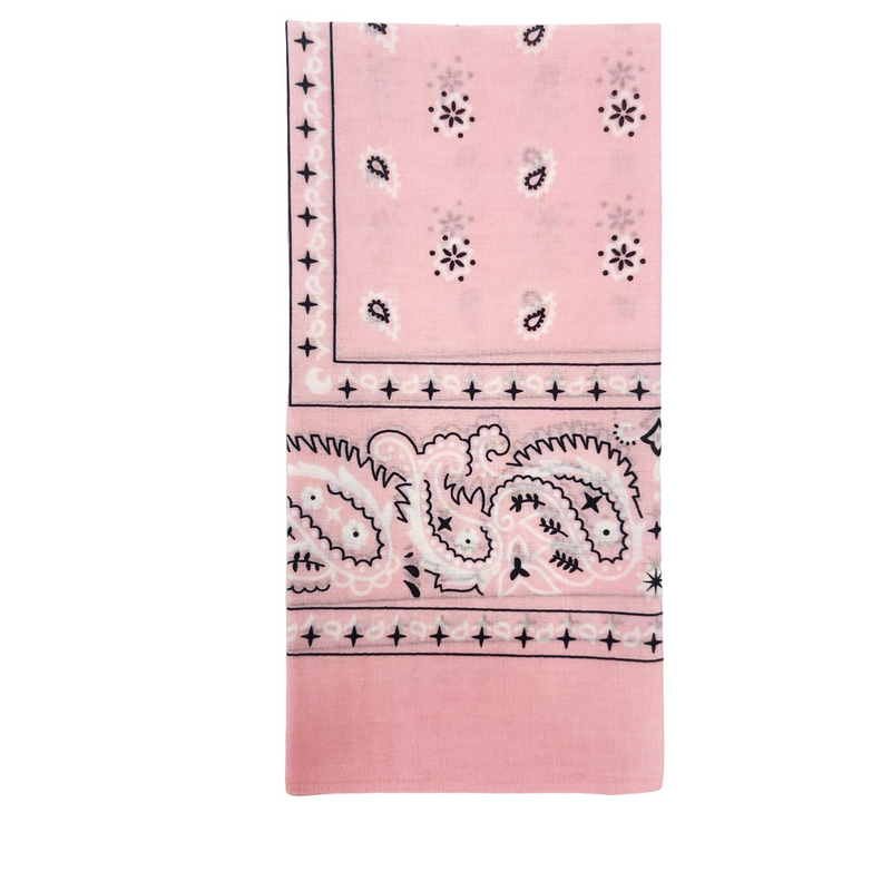 Load image into Gallery viewer, 20x BANDANA Paisley 100% COTTON Head Wrap Durag Bandanna Scarf Mask BULK - Light Pink-2
