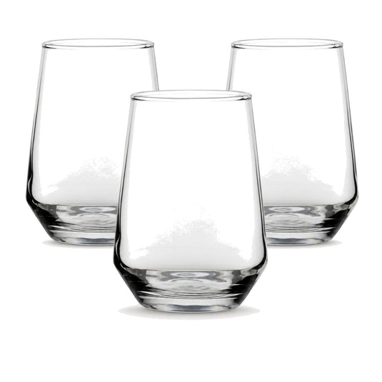 3x Crown Summit Tumbler Glasses 400ml Clear Highball Water Juice Cocktail Set-0
