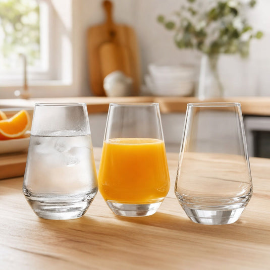3x Crown Summit Tumbler Glasses 400ml Clear Highball Water Juice Cocktail Set-2