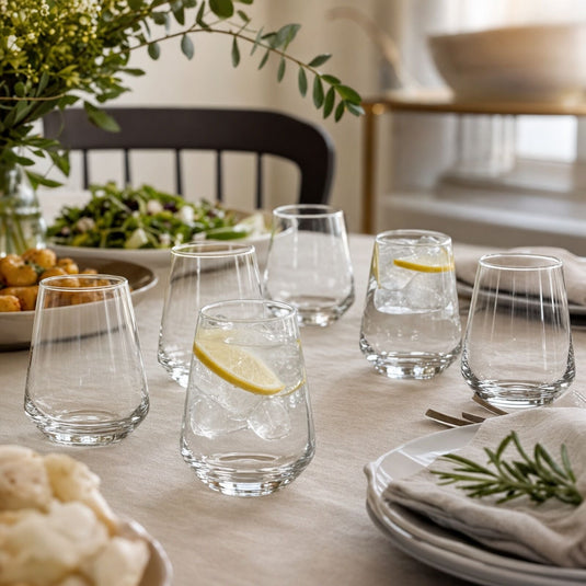 6x Crown Summit Tumbler Glasses 400ml Clear Highball Water Juice Cocktail Set-2