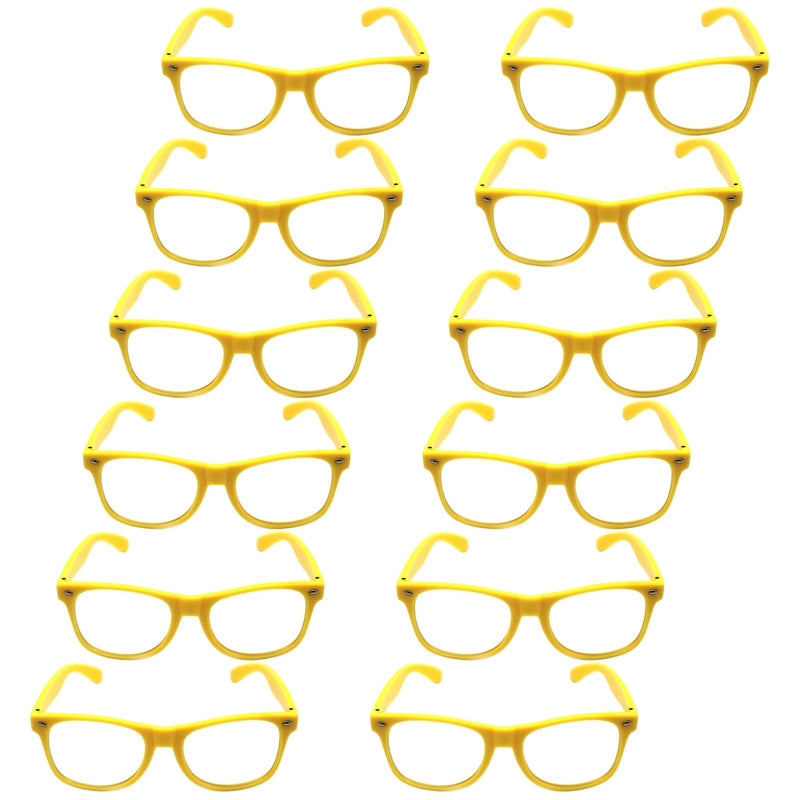 Load image into Gallery viewer, 12x Yellow Party Glasses w/ Clear Lenses – Fun 80s Australia Day Costume Glasses-0
