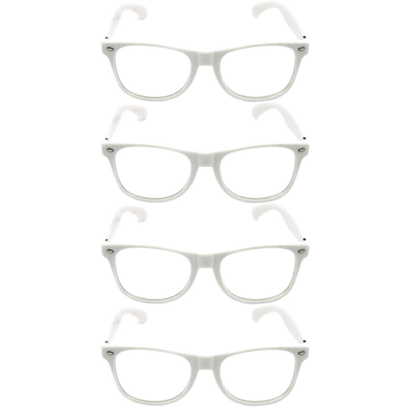 Load image into Gallery viewer, 4x Wayfarer Sunglasses Glasses Party Wedding Fun Costume Dress Up - White/Clear-0
