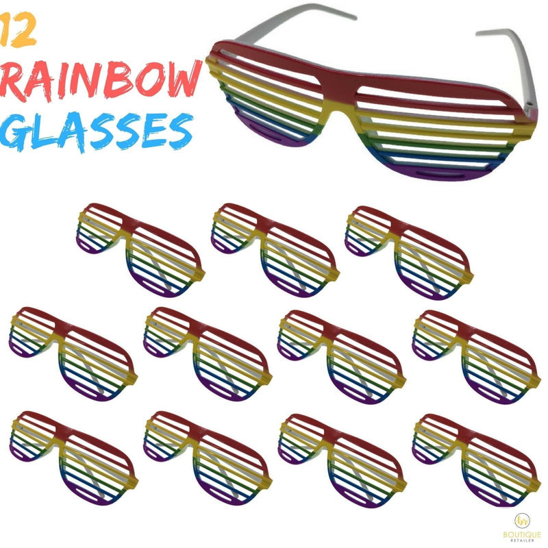Load image into Gallery viewer, 12x RAINBOW GLASSES Sunglasses Mardi Gras Gay Pride LGBT Party Costume BULK-1

