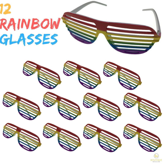 12x RAINBOW GLASSES Sunglasses Mardi Gras Gay Pride LGBT Party Costume BULK-1