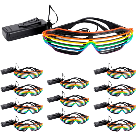 12x LED Light-Up Rainbow Glasses Sunglasses Mardi Gras Gay Pride LGBTQ Party-1