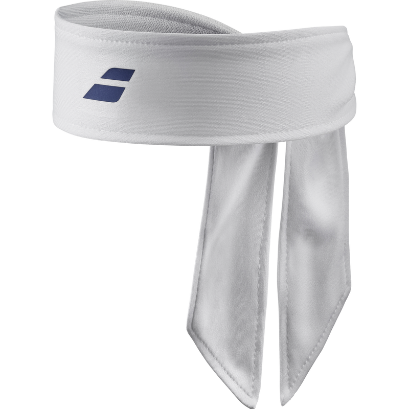 Load image into Gallery viewer, Babolat Tennis Tie Headband in White/Sodalite Blue-1
