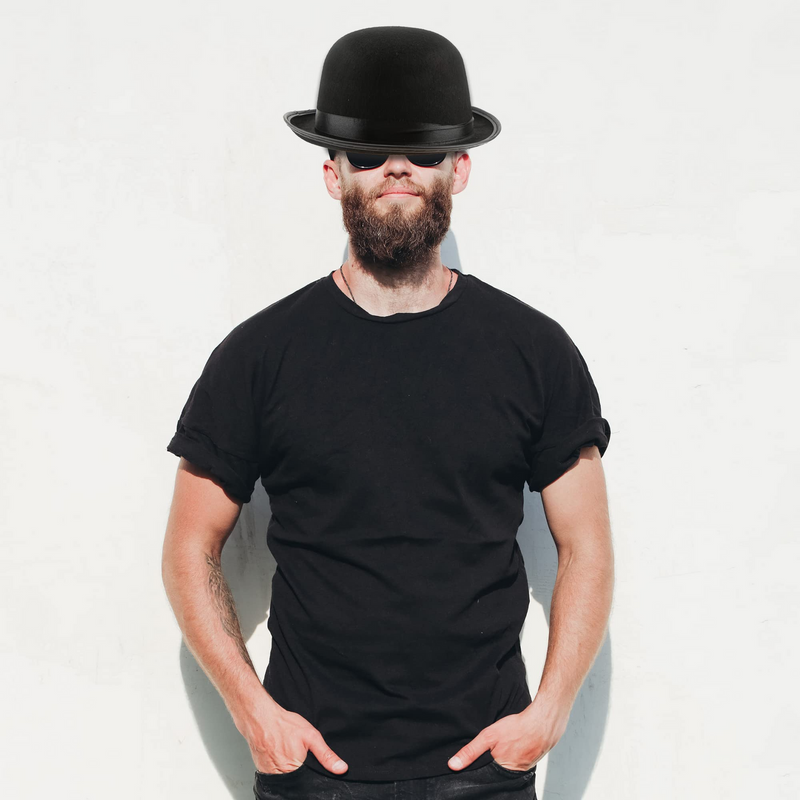 Load image into Gallery viewer, 6x BOWLER HAT Party Vintage Costume Derby Felt Dance Halloween Bulk in Black-4
