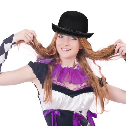 6x BOWLER HAT Party Vintage Costume Derby Felt Dance Halloween Bulk in Black-2