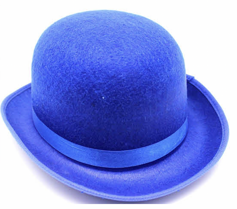 Load image into Gallery viewer, 6x BOWLER HAT Party Vintage Costume Derby Felt Dance Halloween Bulk in Blue-2
