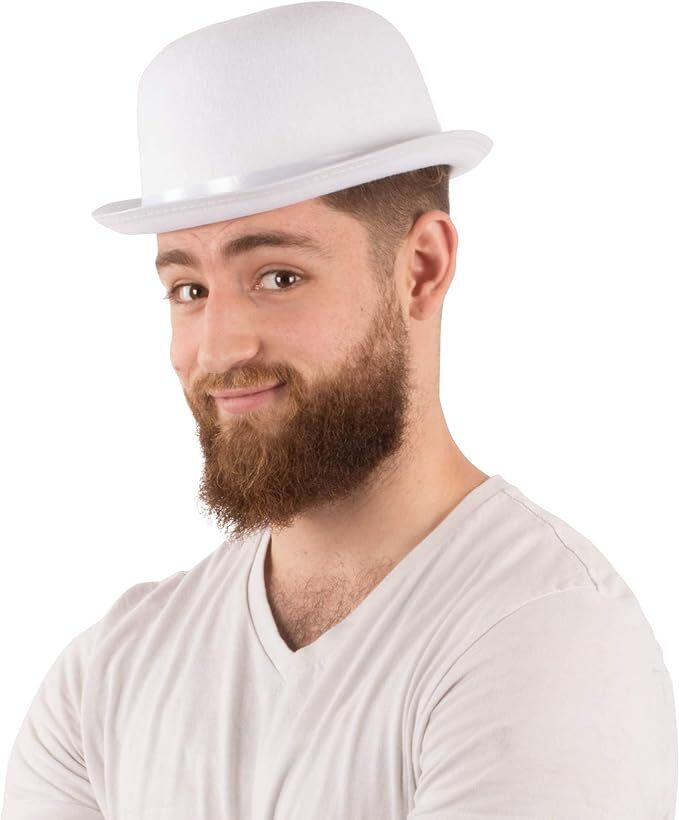 Load image into Gallery viewer, 6x BOWLER HAT Party Vintage Costume Derby Felt Dance Halloween Bulk in White-3
