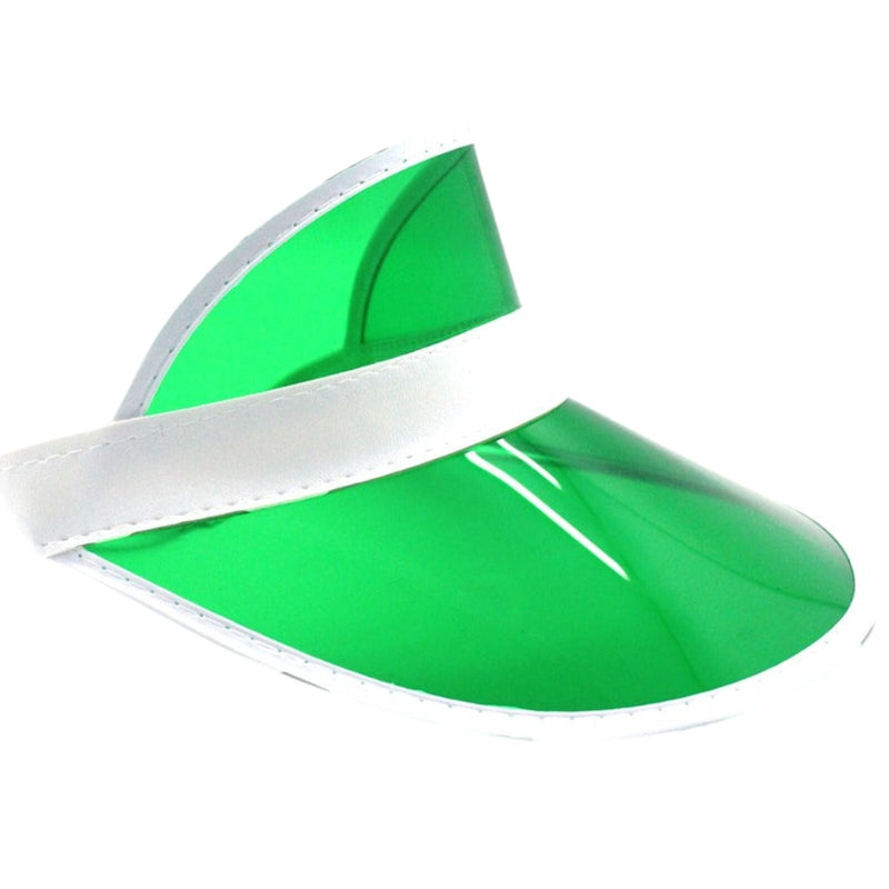 Load image into Gallery viewer, 12x Yellow Perspex Visor with White Rim – Retro 80s Rave Accessory, Adjustable Fit Australia Day-3

