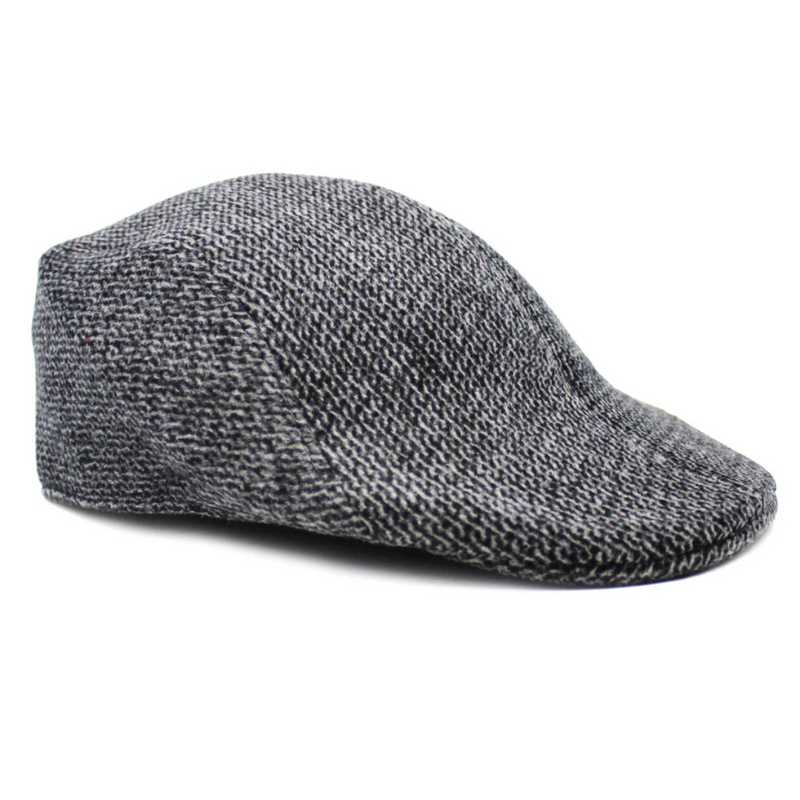 Load image into Gallery viewer, Mens Herringbone Driving Cabbie Hat Gatsby 20s Ivy Cap Flat Newsboy - Grey-0
