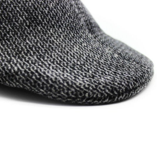 Mens Herringbone Driving Cabbie Hat Gatsby 20s Ivy Cap Flat Newsboy - Grey-2