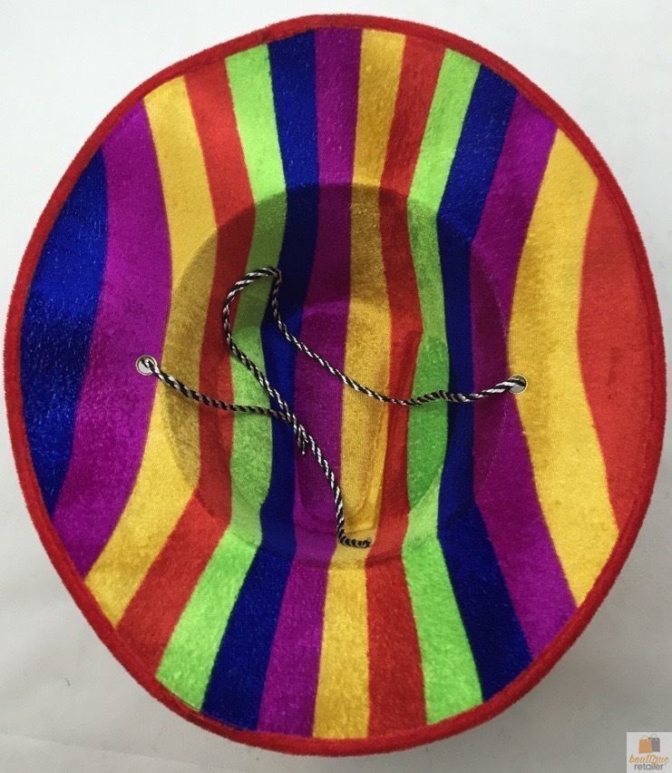 Load image into Gallery viewer, Rainbow Striped Cowboy Hat Trilby Fedora Clown Cap LGBT Gay Pride Party Costume-2

