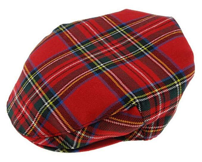 Load image into Gallery viewer, Stratford England Tartan Flat Hat Wool Country Driving Fishing Cap Linney-3
